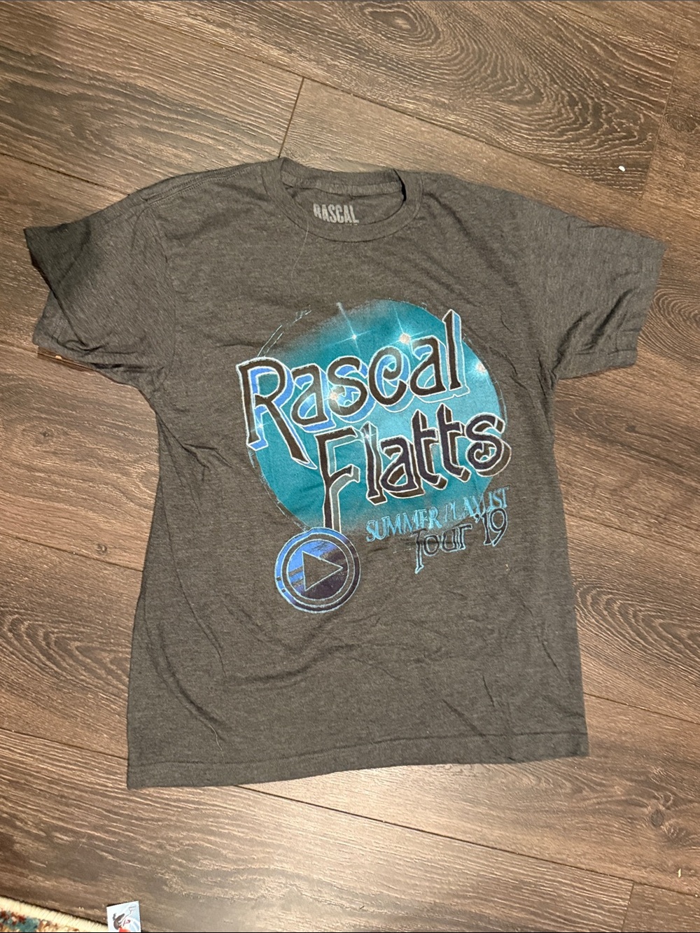 Rascal Flatts Tour Tee in Charcoal with Teal Logo